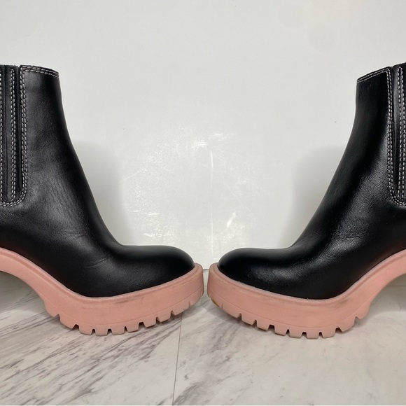 Dolce Vita Caster Black Leather Lug Sole Bootie 6 - Picture 6 of 13